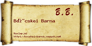 Böcskei Barna névjegykártya